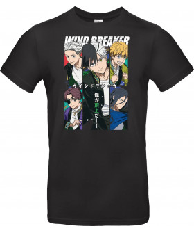 Футболка Чорний з принтом «WIND BREAKER Furyoku High»