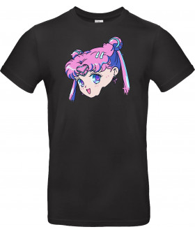 Футболка Чорний з принтом «Sailor Chibi Moon: Neon Princess»