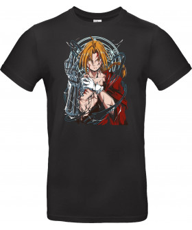 Футболка Чорний з принтом «Edward Elric: Alchemist's Transmutation»