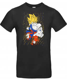 Футболка Чорний з принтом «Son Goku Super Saiyan 2 Ball - Dragon Z»