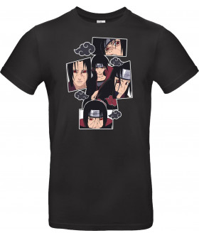 Футболка Сірий з принтом «The Tragedy of Itachi Uchiha»