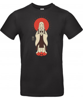 Футболка Сірий з принтом «Zen Goddess of Mercy»