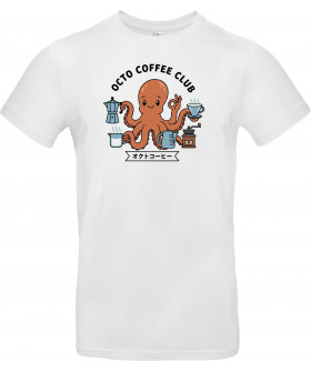 Футболка Білий з принтом «Octo Coffee Club»