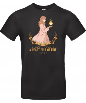 Футболка Темно-синій з принтом «A Heart Full of Fire»