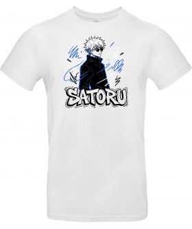 Футболка Білий з принтом «Satoru Gojo: Infinite Style - Jujutsu Sorcerer Urban Art»