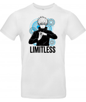 Футболка Білий з принтом «Limitless Power - Jujutsu Sorcerer Domain Art»