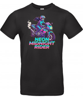 Футболка Чорний з принтом «Neon Midnight Rider»