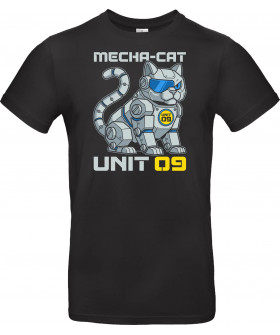 Футболка Чорний з принтом «Mecha-Cat Unit 09»