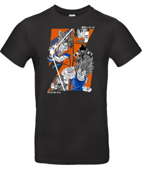 Унісекс сіра футболка з аніме-принтом «Goku vs Vegeta»