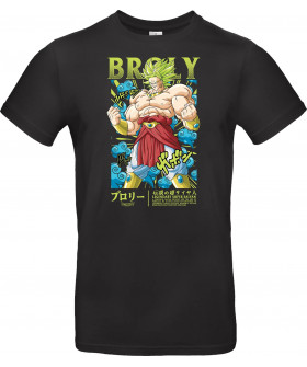 Футболка Сірий з принтом «Broly Legendary Ssj»