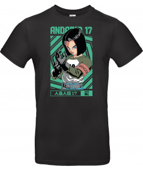 Футболка Темно-синій з принтом «Android 17»