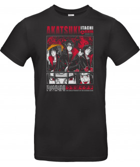 Футболка Чорний з принтом «Itachi Uchiha Akatsuki»