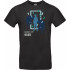 Унісекс темно-синя футболка з аніме-принтом «Shadows Obey The Calm»