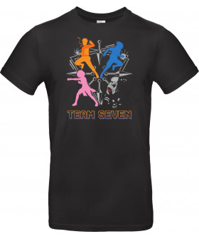 Футболка Сірий з принтом «Team Seven Retro Minimalist Ninja Squad»