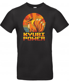Футболка Темно-синій з принтом «Kyubi Power»