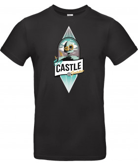 Унісекс темно-синя футболка з аніме-принтом «Sky Castle Guardian - Laputa Das Schloss im Himmel»