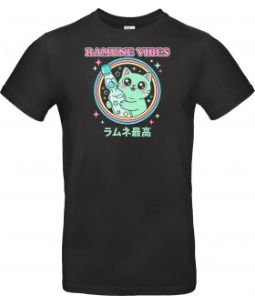 Футболка Темно-синій з принтом «Kawaii Mint Cat Retro Japanese Soda Graphic»