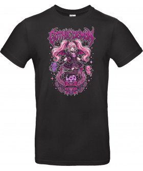 Футболка Чорний з принтом «Gothic Demon Pastel Goth Succubus Kawaii Alt Streetwear»