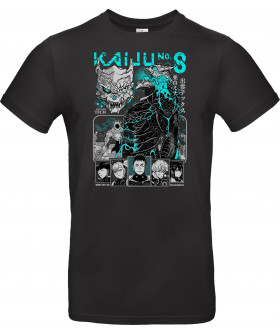 Унісекс сіра футболка з аніме-принтом «Kaiju No 8 – Monsters Among Us»