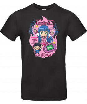 Футболка Чорний з принтом «Loading Alt Kawaii Gamer Girl Retro Handheld Console Graphic»
