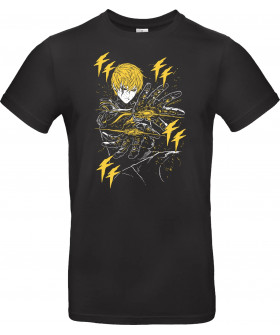 Футболка Чорний з принтом «Genos - One Punch Man II»
