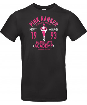 Футболка Чорний з принтом «Pink Ranger Academy - Mighty Morphin 1993»