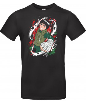 Футболка Чорний з принтом «ROCK LEE EIGHT GATES PUNCH»