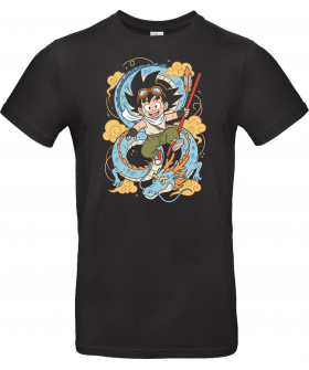 Футболка Чорний з принтом «Goku Adventure - Dragon Spirit Anime»