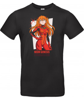 Футболка Чорний з принтом «Asuka Langley Soryu - Evangelion Unit 02 Pilot Graphic»