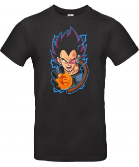 Футболка Чорний з принтом «Vegeta Scouter and Dragon»