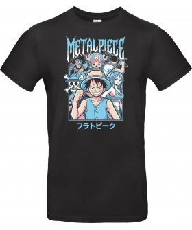 Футболка Чорний з принтом «Metal Piece: Straw Hat Crew»