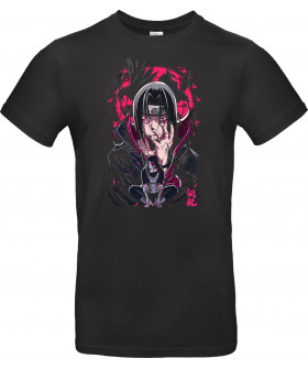 Футболка Чорний з принтом «Itachi Uchiha Akatsuki - Shinobi Shippuden»