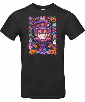 Футболка Чорний з принтом «Hanako-kun: Pastel Halloween Party»