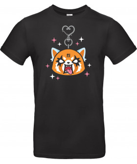 Футболка Чорний з принтом «Aggretsuko: Metal Heart Keychain»