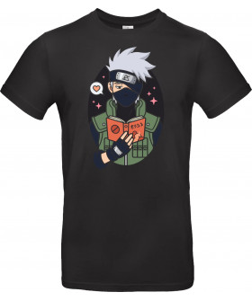 Футболка Чорний з принтом «Sensei’s Day Off: Kakashi Reading»