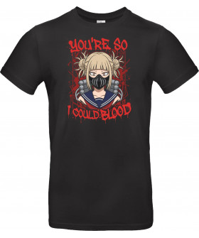 Футболка Чорний з принтом «Yandere Bloodlust: Edgy Villain Graphic»