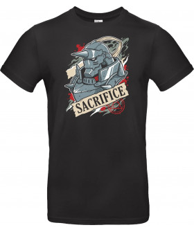 Футболка Чорний з принтом «Soul of Iron: Alphonse's Sacrifice»