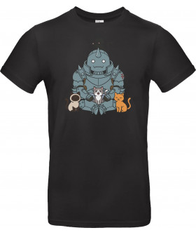 Футболка Чорний з принтом «The Gentle Giant: Alphonse's Kawaii Kittens»
