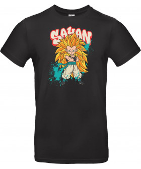 Футболка Чорний з принтом «Ultimate Fusion: Retro SSJ3 Graffiti»