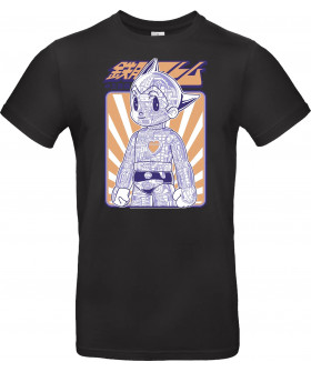 Футболка Сірий з принтом «Astro Boy Mechanische Anatomie Retro Anime Roboter»