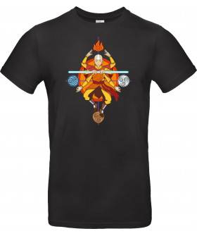 Футболка Чорний з принтом «Master of the Four Elements - Spiritual Monk»