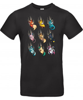 Футболка Сірий з принтом «Eeveelution Hanging»