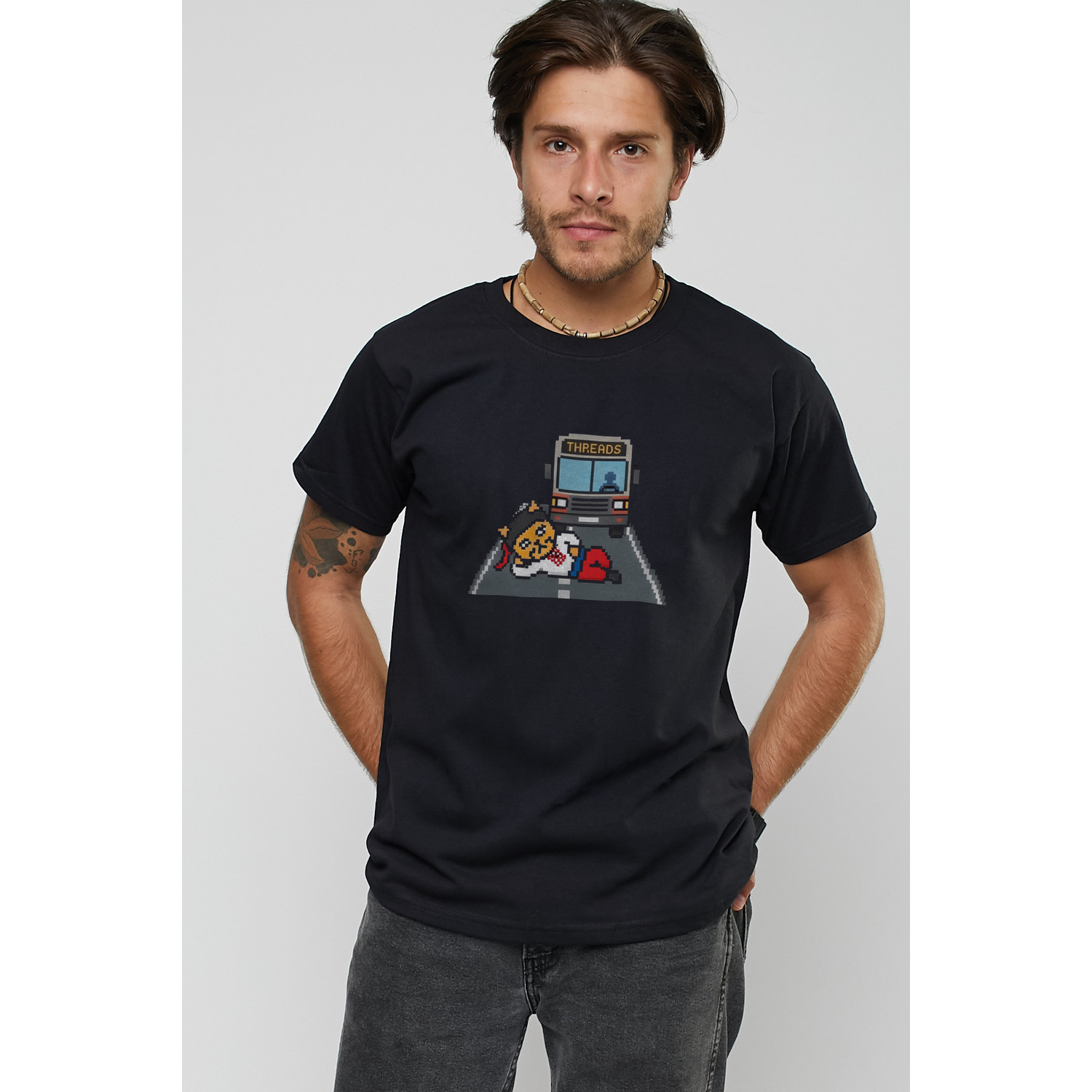 Футболка чоловіча чорна "Я ляжу, але воно не заїде в Україну"