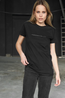 Футболка Boyfriend  жіноча чорна "Я ляжу, але воно не заїде в Україну"