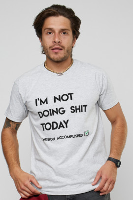 Футболка YAPPI чоловіча сіра "I`m not doing shit today"