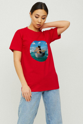 Футболка Boyfriend / дихаючий принт /