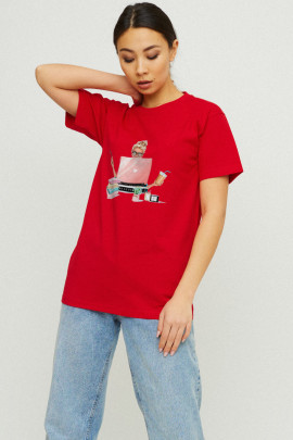 Футболка Boyfriend / дихаючий принт /