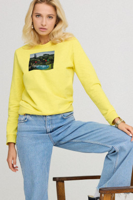 Світшот жіночій з принтом basic  /no flis/ 