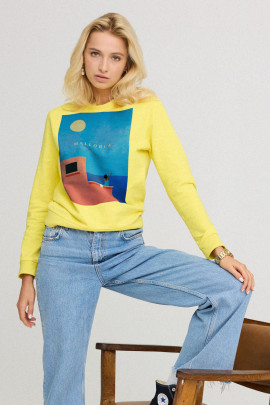 Світшот жіночій з принтом basic  /no flis/ 