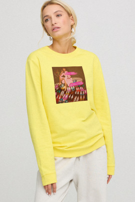 Світшот жіночій з принтом оверсайз  /no flis/ 